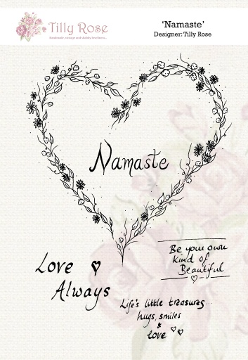 Namaste A5 Red Rubber Stamp by Tilly Rose